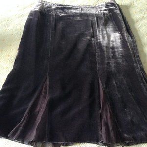 Velvety Satin flare skirt - brown